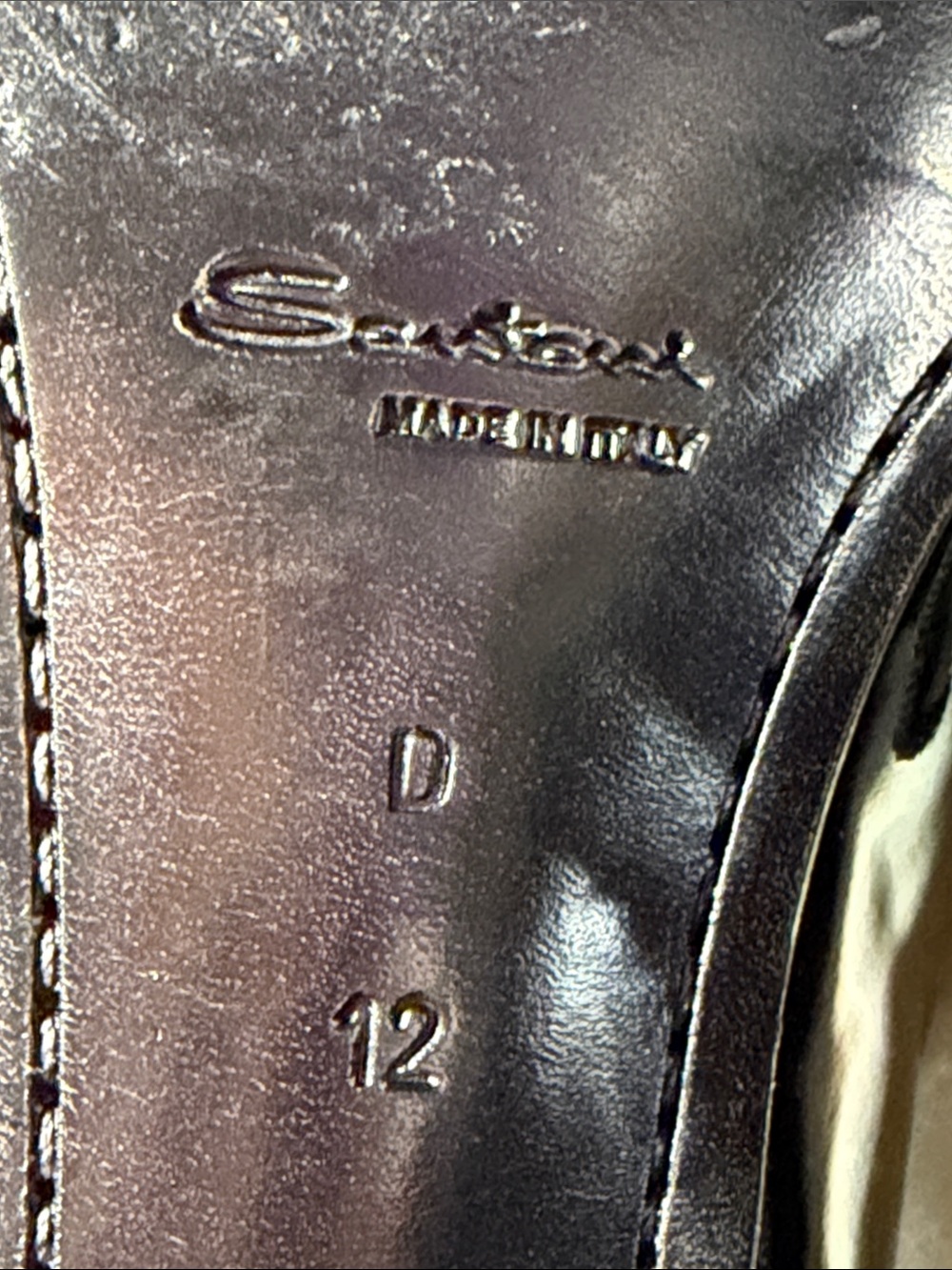 Santoni Mens Black Patent Leather Loafers Shoes Shinny Black Size D 12 - Picture 8 of 15
